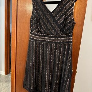 Harper Black and Cream Lace Midi Dress
